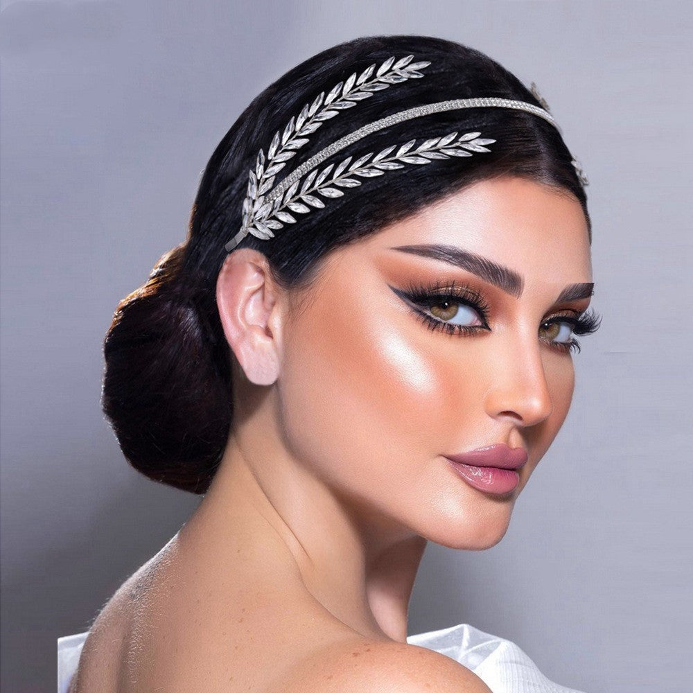 The Celeste Rhinestone Bridal Hair Band — Pearls Glam Studio luxury hair accessory, view 6 of 7