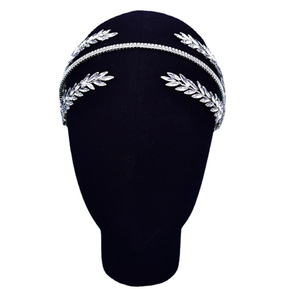 The Celeste Rhinestone Bridal Hair Band — Pearls Glam Studio luxury hair accessory, view 3 of 7
