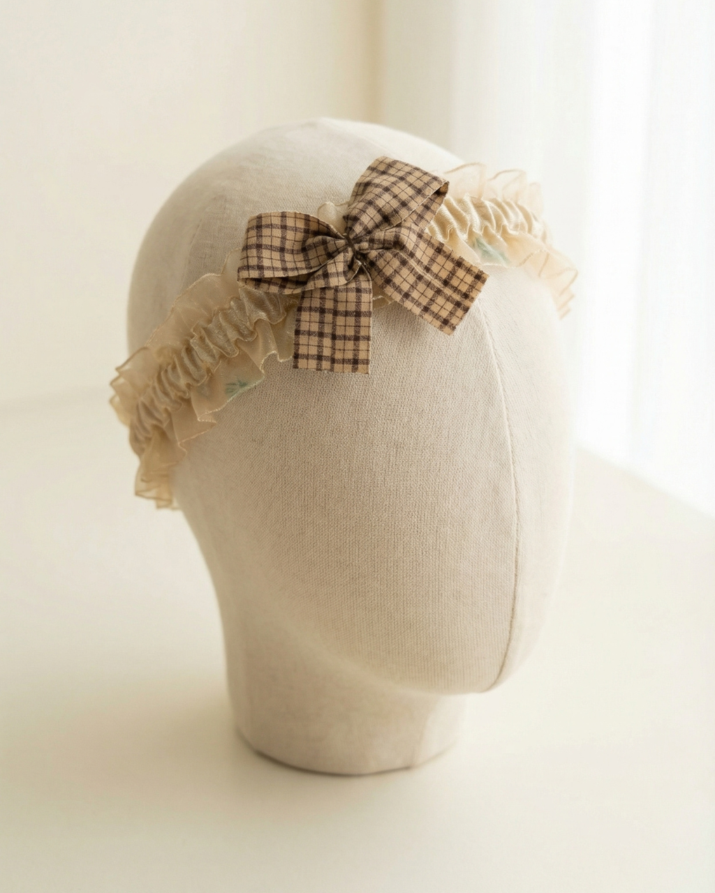 Vintage Plaid Bow Stretch Headband Set — Pearls Glam Studio, view 3 of 5