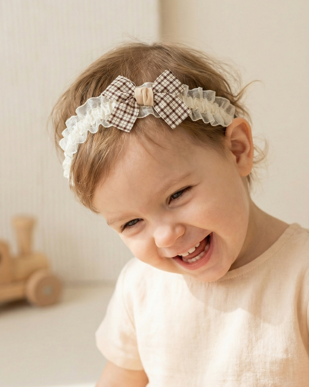 Vintage Plaid Bow Stretch Headband Set — Pearls Glam Studio, view 4 of 5