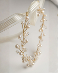 Pearl & Crystal Hair Vine with Ribbon Tie — Pearls Glam Studio, view 1 of 5