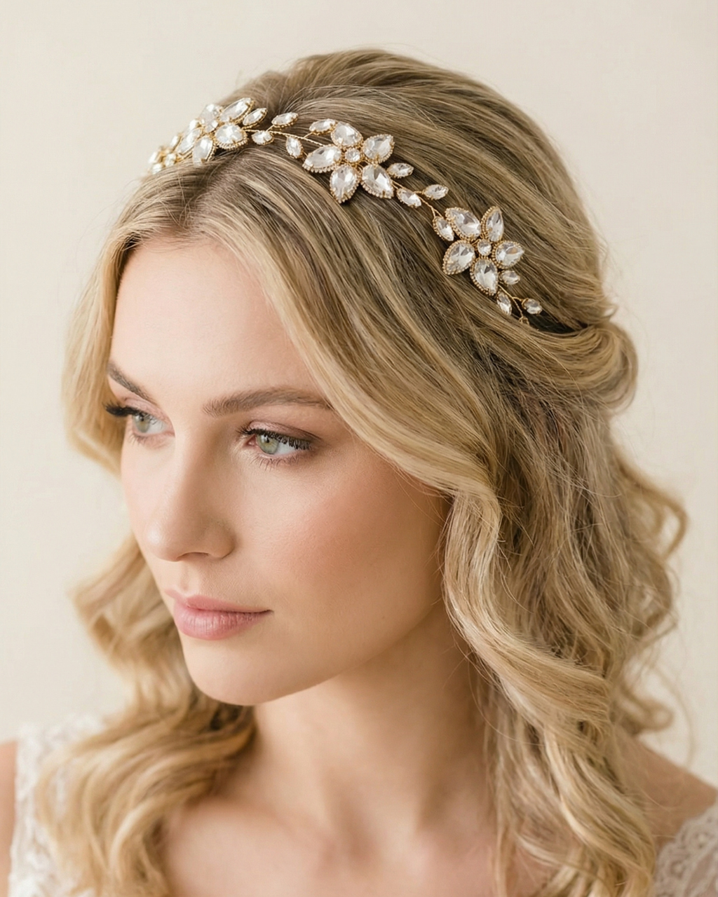 Canopy Bloom Rhinestone Crystal Hair Vine — Pearls Glam Studio, view 6 of 6