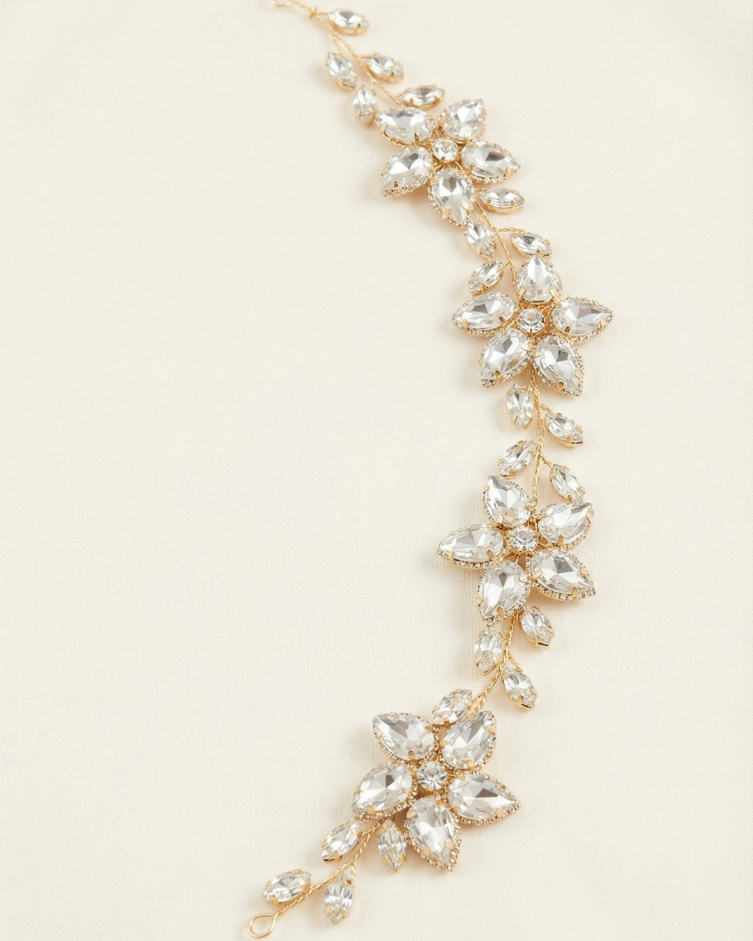 Canopy Bloom Rhinestone Crystal Hair Vine — Pearls Glam Studio, view 2 of 6