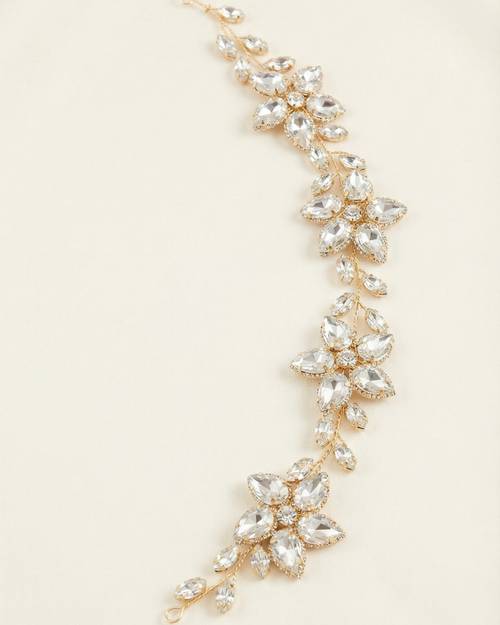 Canopy Bloom Rhinestone Crystal Hair Vine — Pearls Glam Studio, view 2 of 6