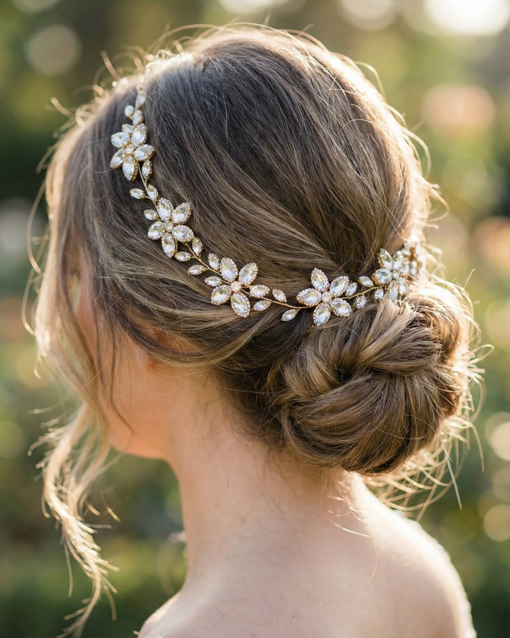 Canopy Bloom Rhinestone Crystal Hair Vine — Pearls Glam Studio, view 3 of 6