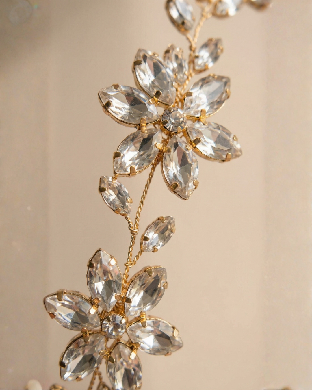 Canopy Bloom Rhinestone Crystal Hair Vine — Pearls Glam Studio, view 4 of 6