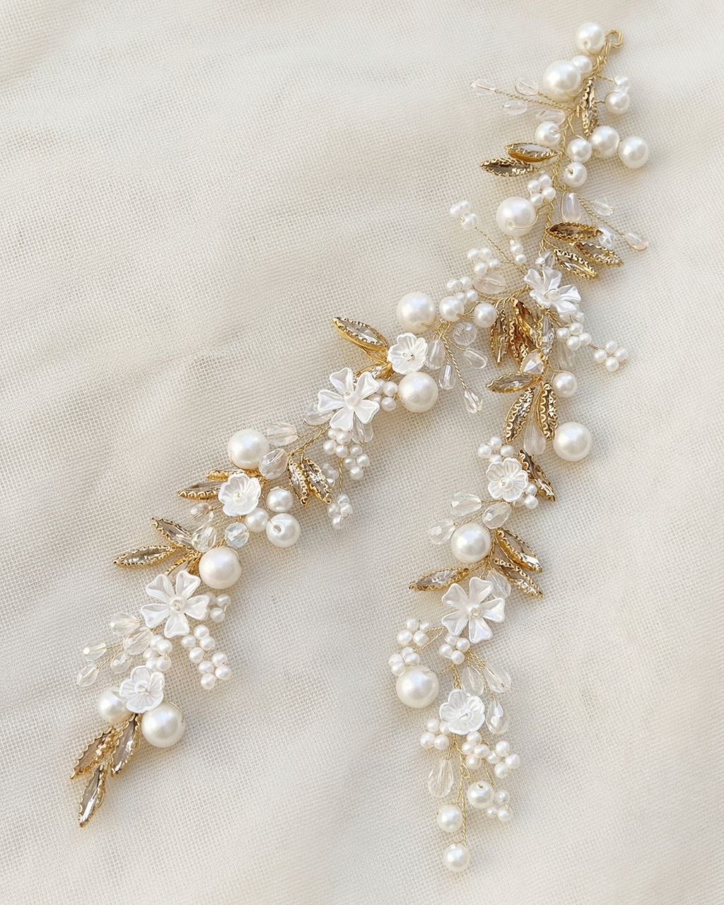 The Blanc Fleur Gold Hair Vine — Pearls Glam Studio, view 4 of 5