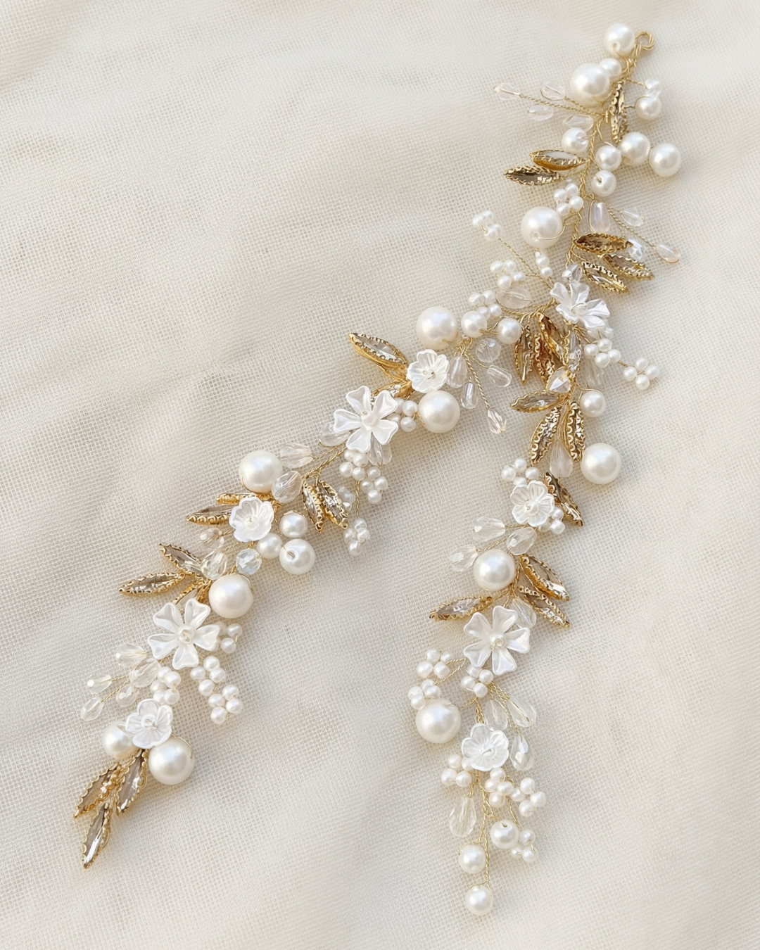 The Blanc Fleur Gold Hair Vine — Pearls Glam Studio, view 4 of 5