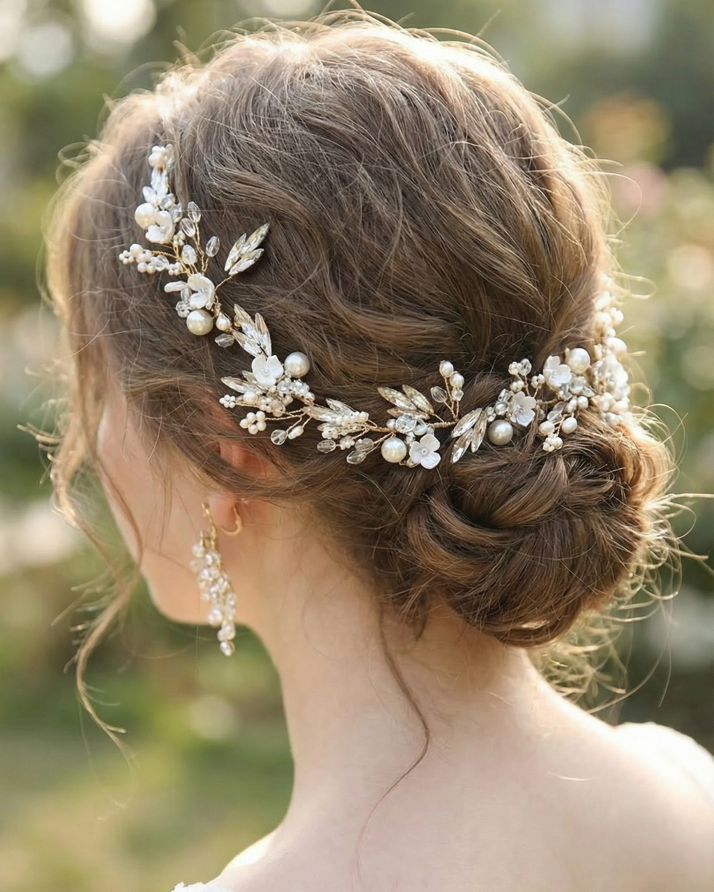 The Blanc Fleur Gold Hair Vine — Pearls Glam Studio, view 2 of 5