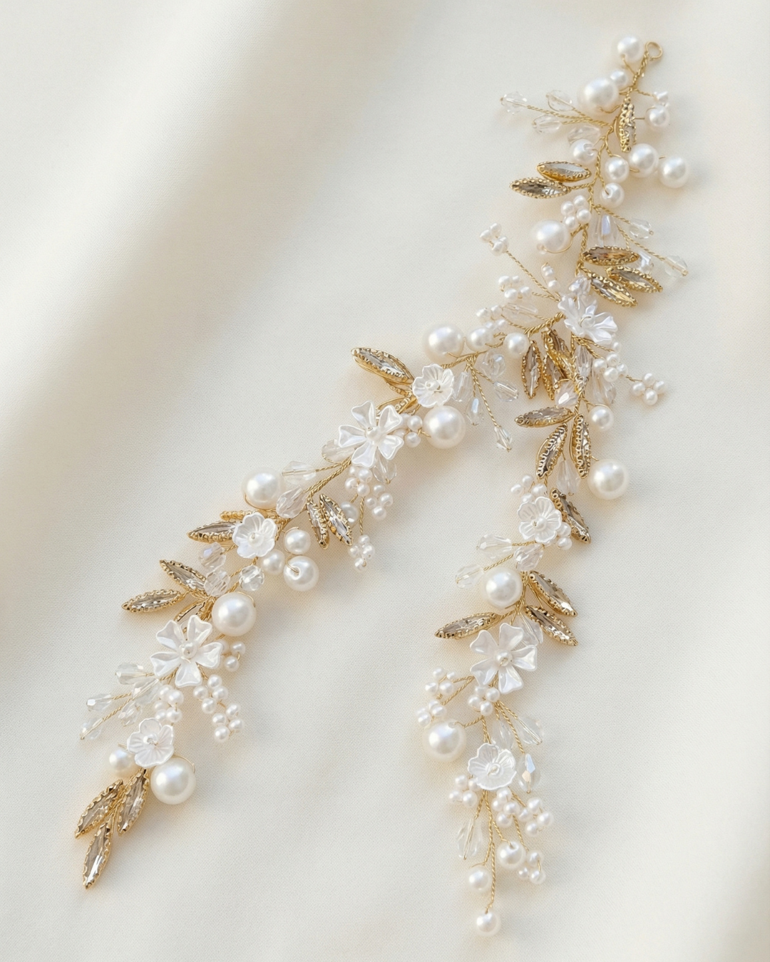 The Blanc Fleur Gold Hair Vine — Pearls Glam Studio, view 1 of 5