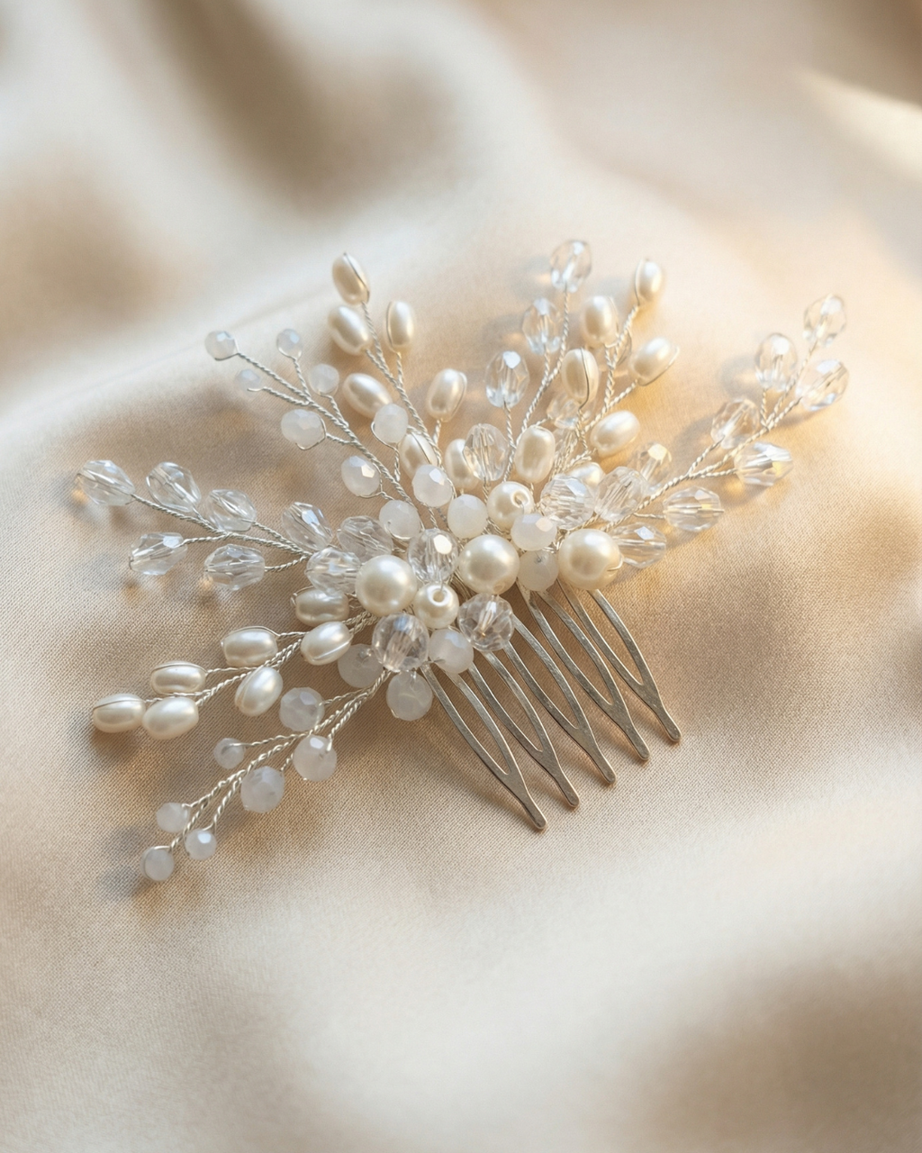 The Elysia Pearl Spray Hair Comb — Pearls Glam Studio, view 2 of 9