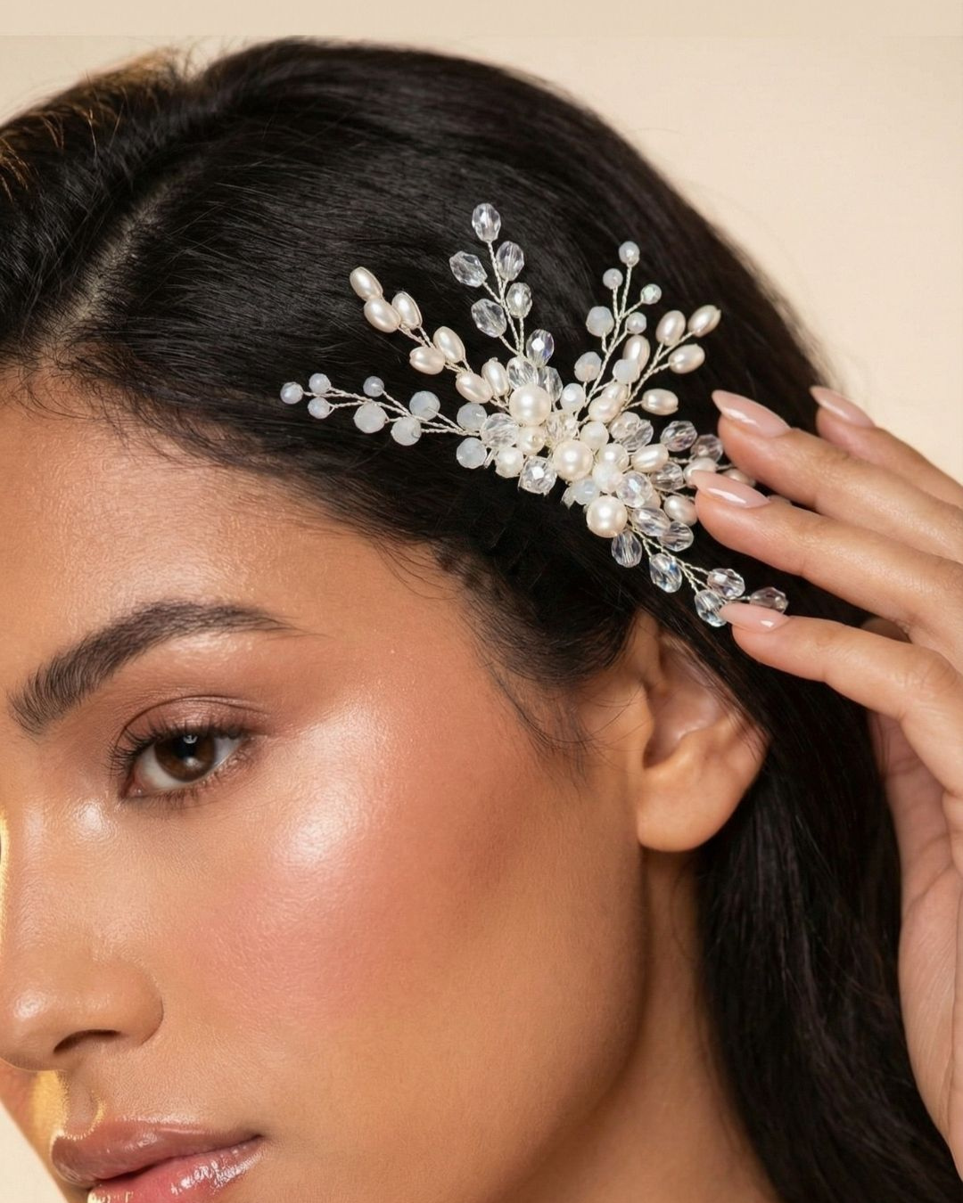 The Elysia Pearl Spray Hair Comb — Pearls Glam Studio, view 3 of 9