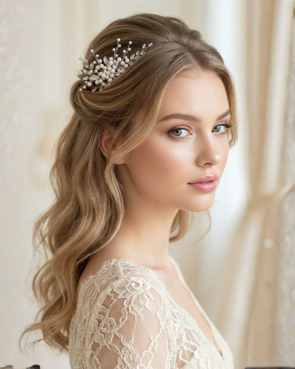 The Elara Ivory Pearl Hair Comb — Pearls Glam Studio, view 2 of 7