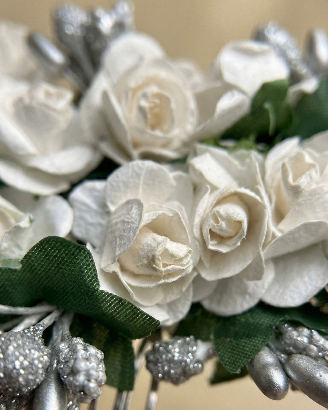 The Winter Garden Floral Hair Comb — Pearls Glam Studio, view 3 of 5