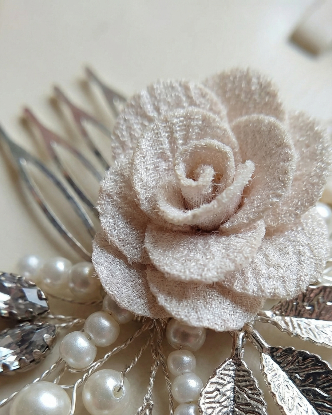 The Roselle Pearl Floral Hair Comb — Pearls Glam Studio, view 6 of 6