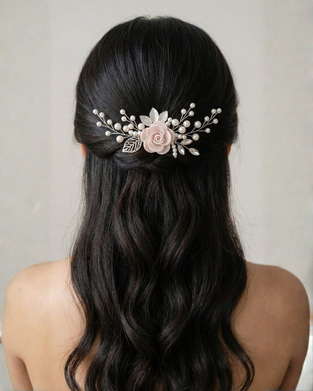 The Roselle Pearl Floral Hair Comb — Pearls Glam Studio, view 3 of 6