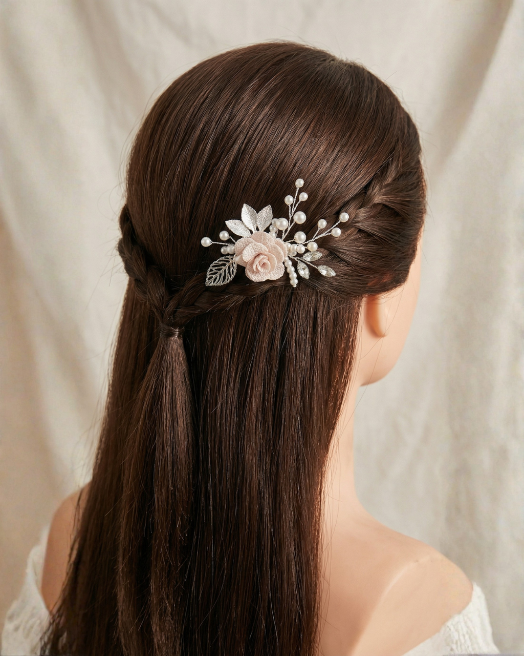 The Roselle Pearl Floral Hair Comb — Pearls Glam Studio, view 2 of 6