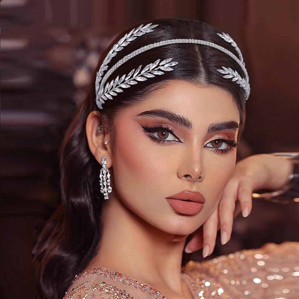 The Celeste Rhinestone Bridal Hair Band — Pearls Glam Studio luxury hair accessory, view 1 of 7