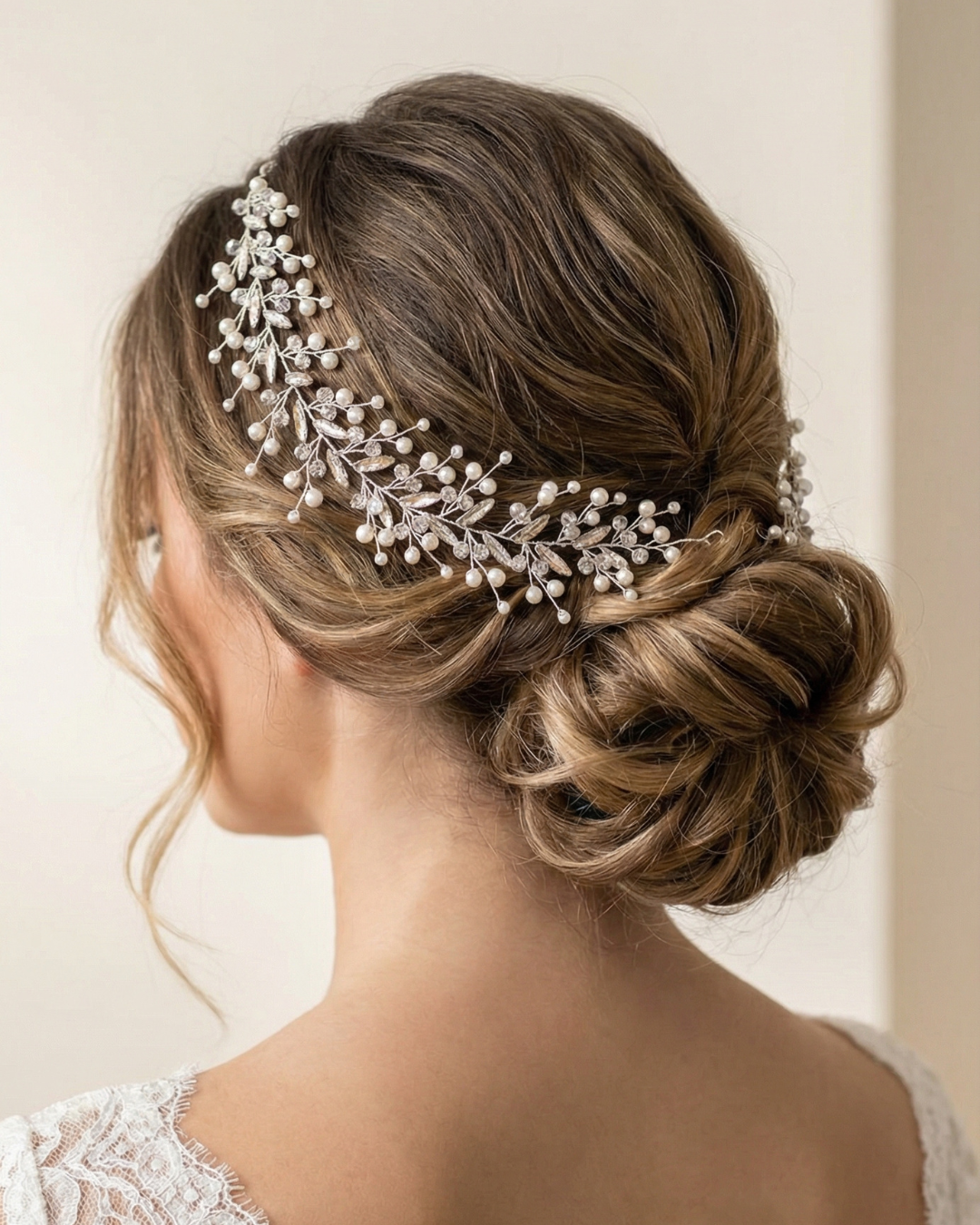The Serene Pearl & Crystal Hair Vine — Pearls Glam Studio, view 5 of 7
