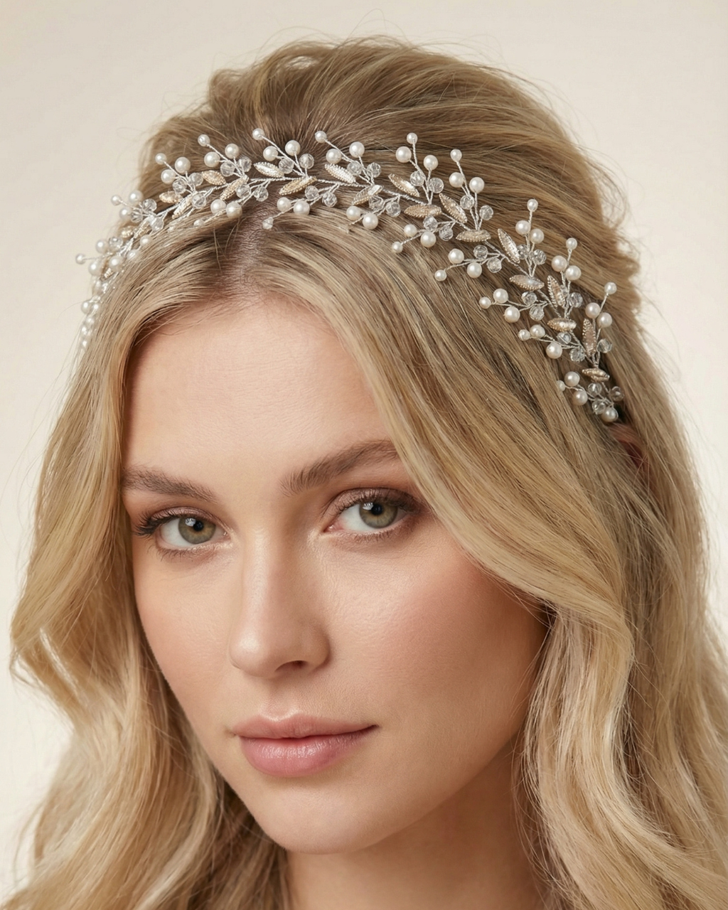 The Serene Pearl & Crystal Hair Vine — Pearls Glam Studio, view 6 of 7