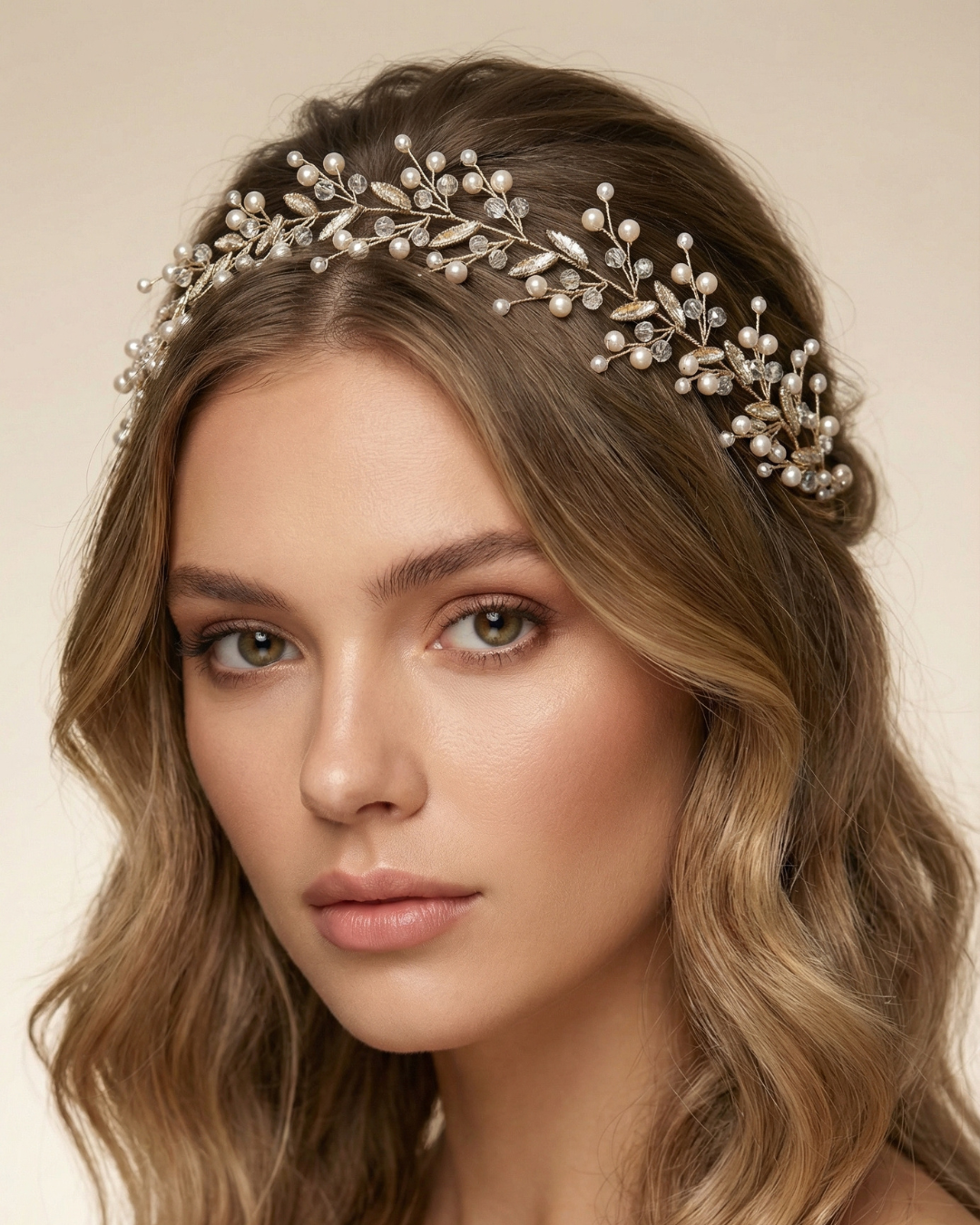 The Serene Pearl & Crystal Hair Vine — Pearls Glam Studio, view 2 of 7