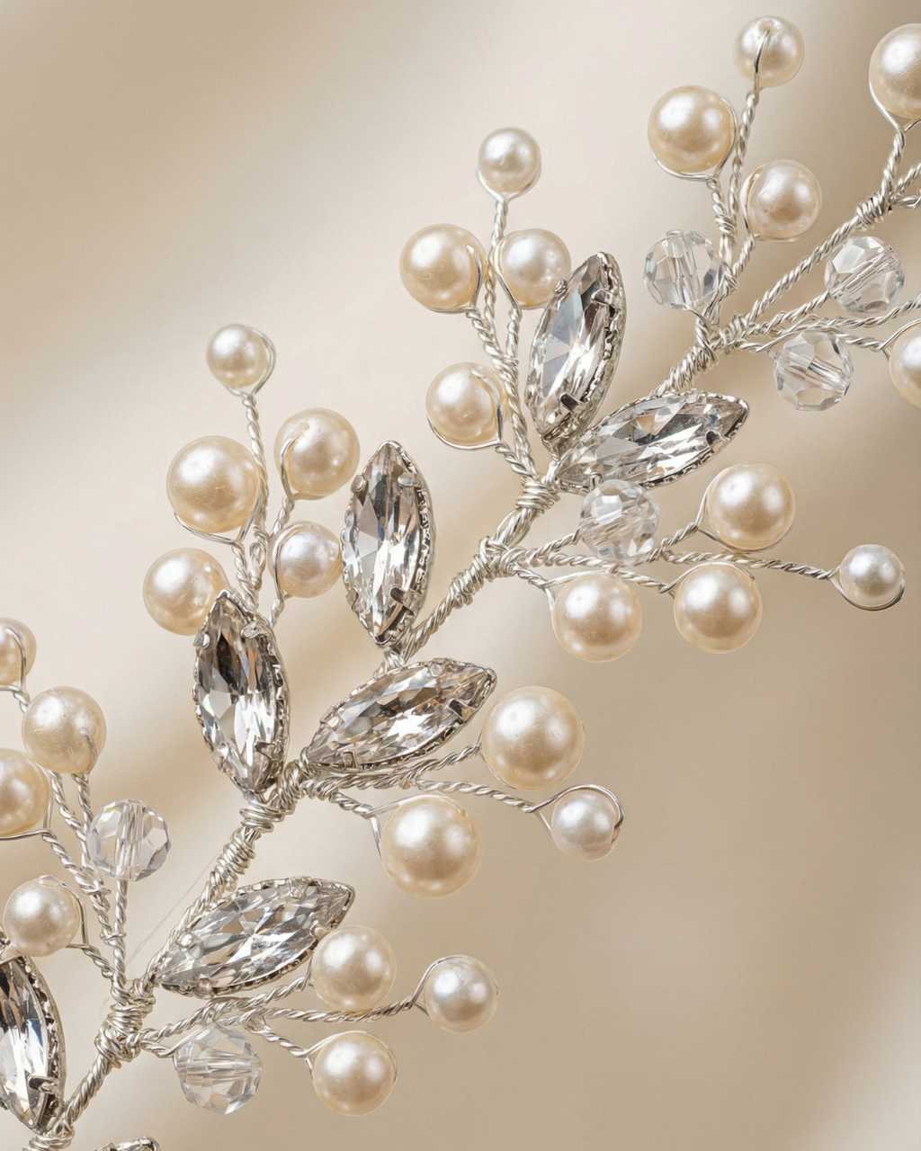 The Serene Pearl & Crystal Hair Vine — Pearls Glam Studio, view 7 of 7