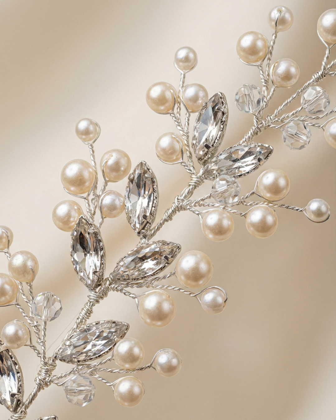 The Serene Pearl & Crystal Hair Vine — Pearls Glam Studio, view 7 of 7