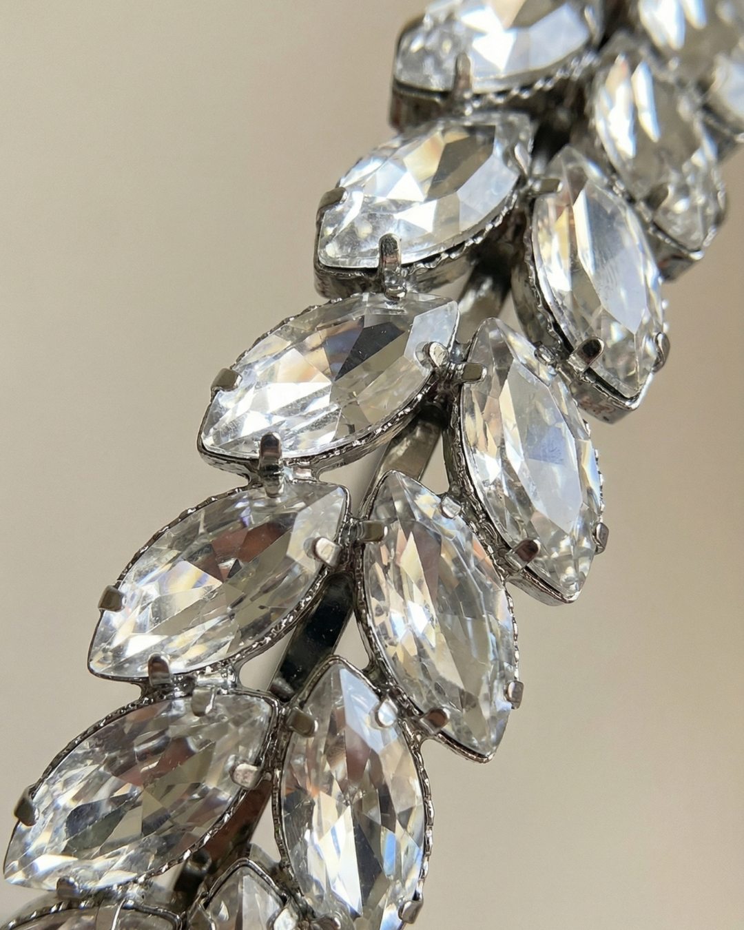 The Astra Headband - Silver Rhinestones — Pearls Glam Studio, view 5 of 6