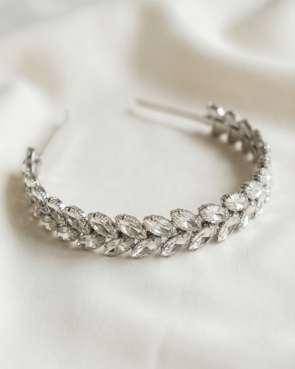 The Astra Headband - Silver Rhinestones — Pearls Glam Studio, view 1 of 6