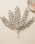 Noir Crystal Hair Piece — smoky marquise crystal fan — Pearls Glam Studio