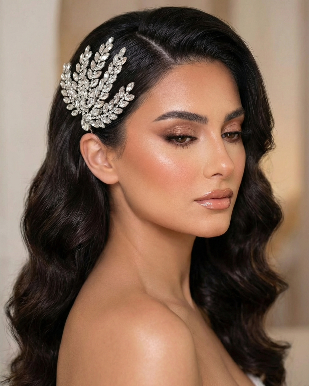 Noir Crystal Hair Piece — Pearls Glam Studio, view 5 of 11