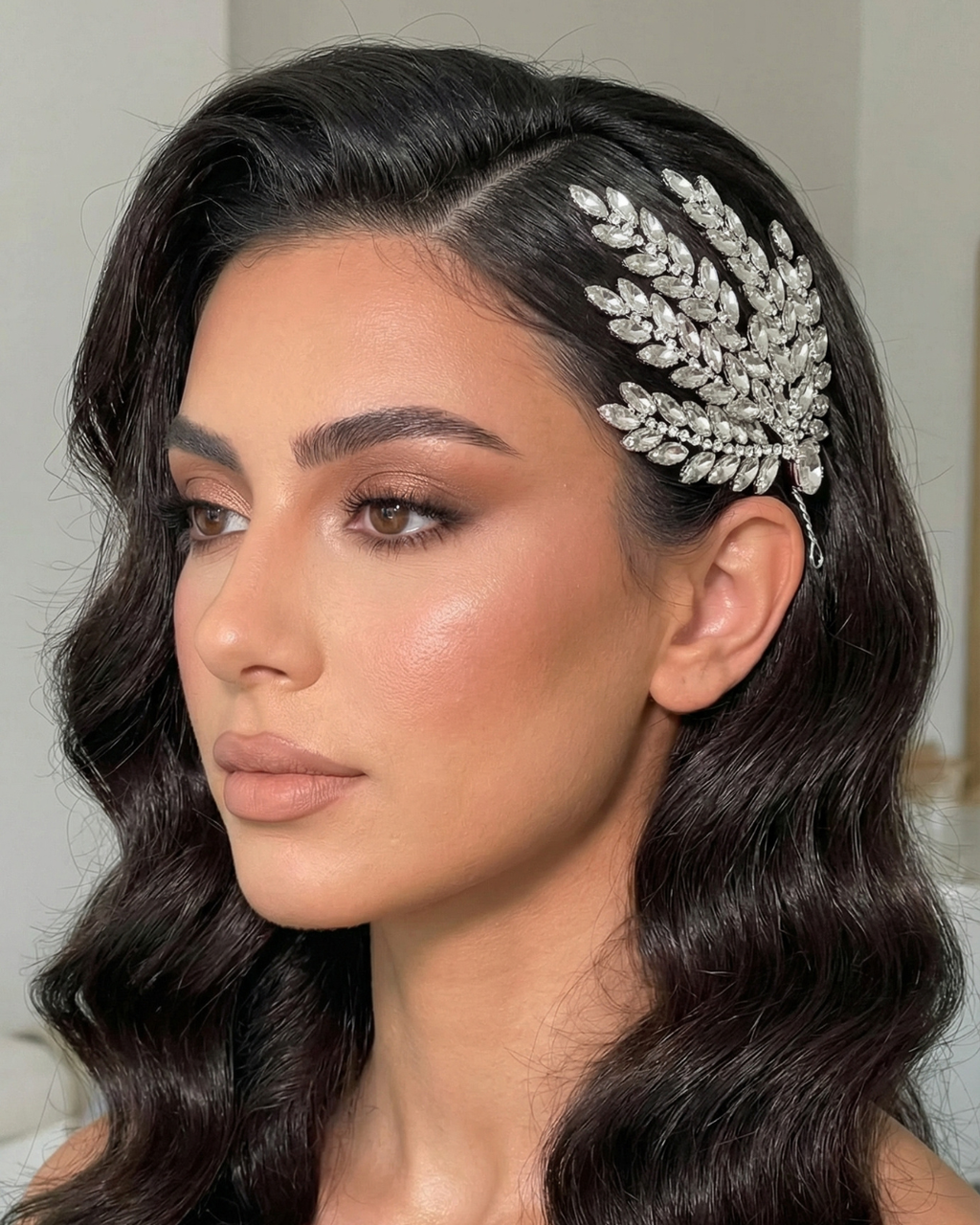 Noir Crystal Hair Piece — Pearls Glam Studio, view 2 of 11