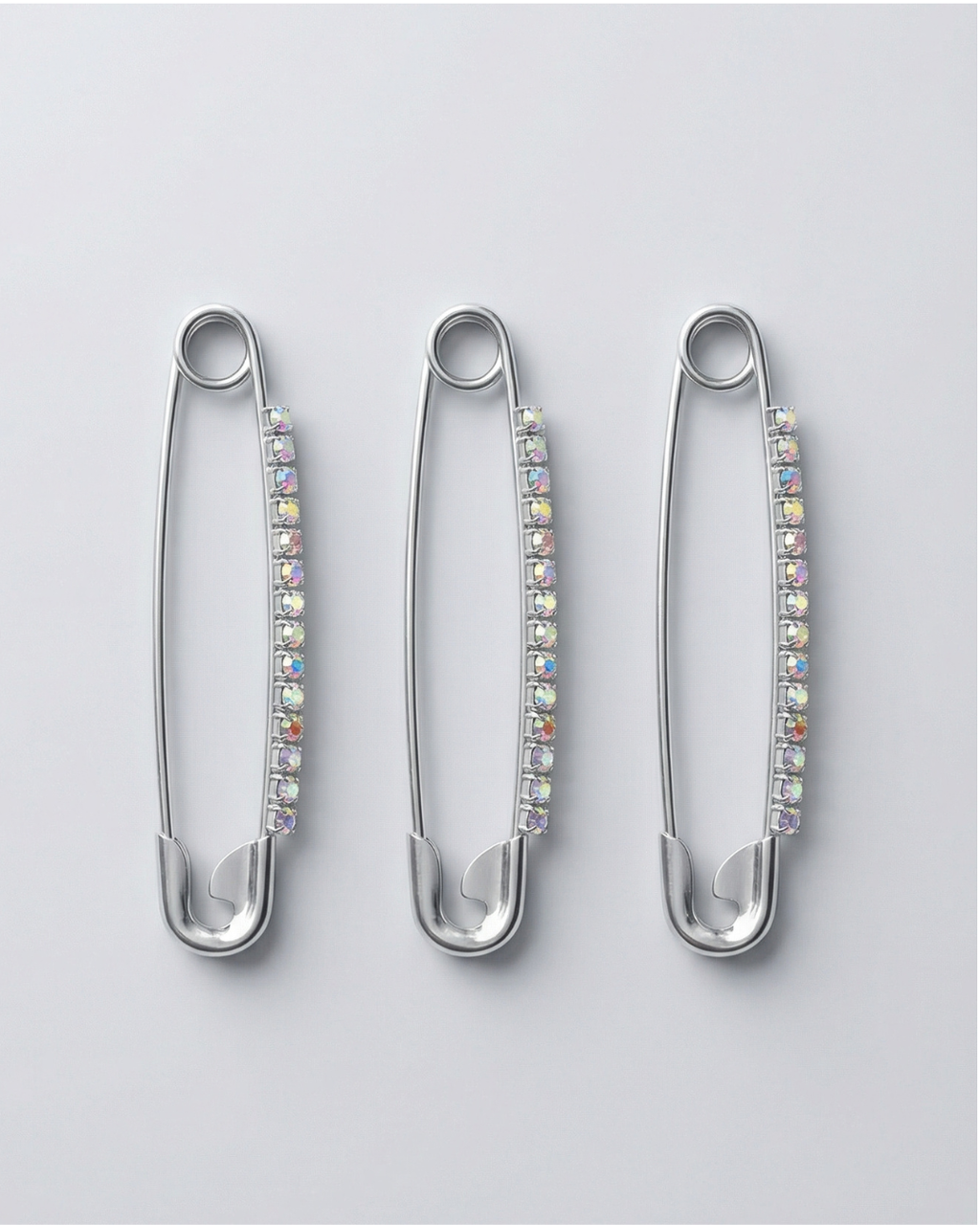 Silver Crystal Hijab Pins – Pack of 12 — Pearls Glam Studio, view 3 of 5