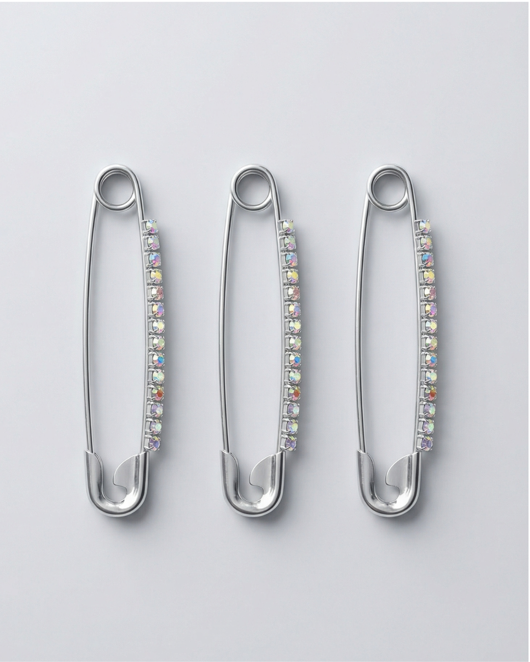 Silver Crystal Hijab Pins – Pack of 12 — Pearls Glam Studio, view 3 of 5