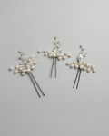 Pearl Hair Pins — clustered pearl bun pins, set of three — Pearls Glam Studio
