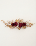 Burgundy Rose Vine Hair Piece - Signature — Pearls Glam Studio, view 1 of 4